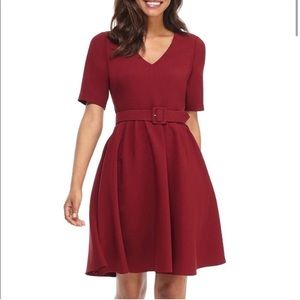 Gal Meets Glam Belted Red Dress size 4